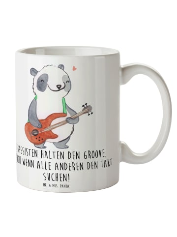 Mr. & Mrs. Panda Tasse Bassgitarre Groove mit Spruch in Weiß