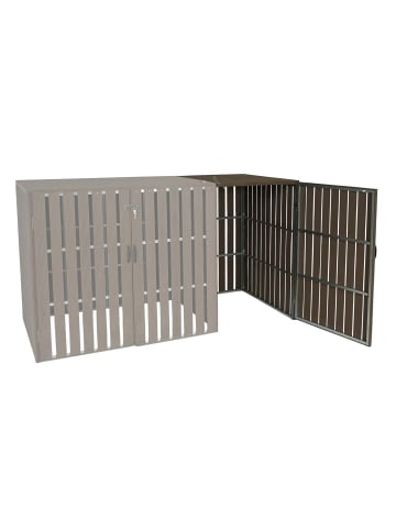 MCW 1er-/2er-WPC-Mülltonnenverkleidung Erweiterung J28, Braun