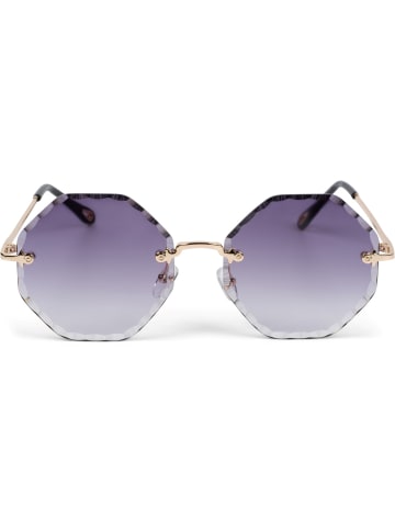 styleBREAKER Runde Sonnenbrille in Gold / Grau Verlauf