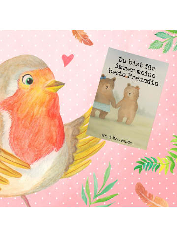 Mr. & Mrs. Panda Glückwunschkarte Bär Freundin Design mit Spruch in Weiß