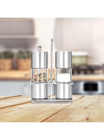 relaxdays 2x Gewürzstreuer in Silber/ Transparent