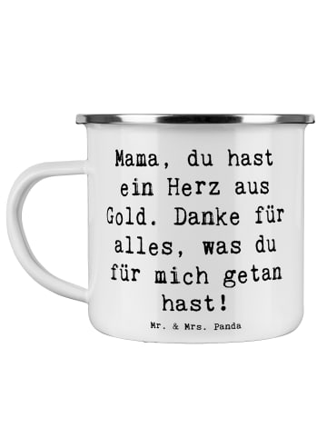Mr. & Mrs. Panda Kaffeebecher Spruch Mama Herz Gold mit Spruch in Weiß