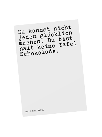 Mr. & Mrs. Panda Postkarte Du kannst nicht jeden... mit Spruch in Weiß