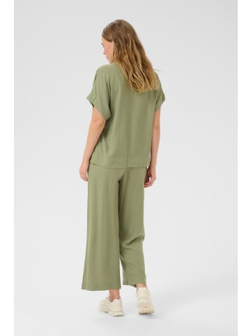 Kaffe Kurzarm-Bluse KAmilia Loose fit in Oil Green