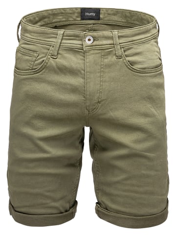 Humy Denim Bermuda Jeans Shorts mit Umschlag A&S in Olive