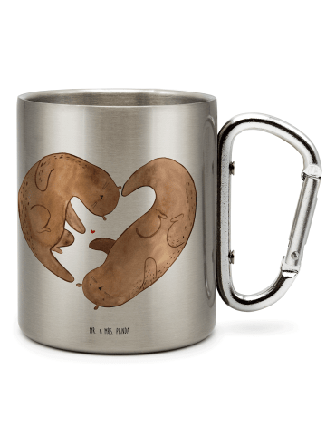 Mr. & Mrs. Panda Trinkbecher Otter Herz ohne Spruch in Silber