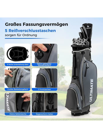 COSTWAY Golfschläger 10tlg. Set Herren in Grau