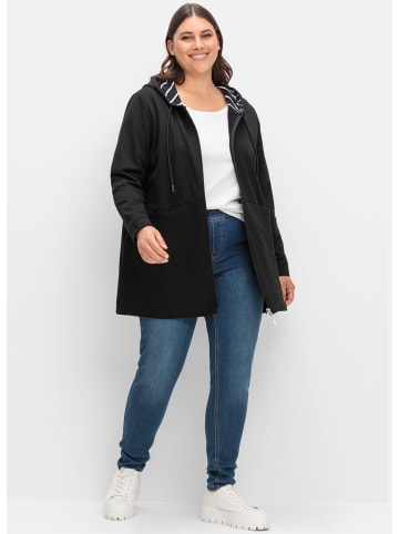 sheego Sweatjacke in schwarz