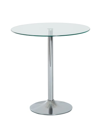 HOMCOM Esstisch-Ø70 x 74,5H cm-Silber