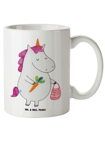 Mr. & Mrs. Panda XL Tasse Einhorn Gemüse ohne Spruch in Weiß