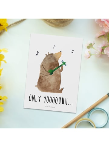 Mr. & Mrs. Panda Grußkarte Bär Gitarre mit Spruch in Weiß