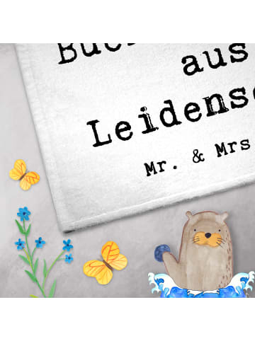 Mr. & Mrs. Panda Handtuch Buchhändlerin Leidenschaft mit Spruch in Weiß