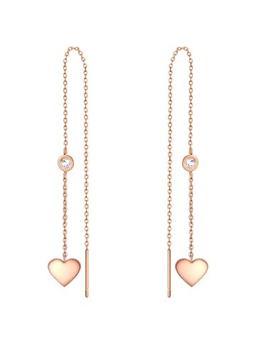 Eastside NY Ohrhänger Herz Edelstahl Preciosa in roségold