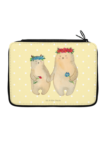 Mr. & Mrs. Panda Etui Bären mit Blumenkranz ohne Spruch in Gelb Pastell