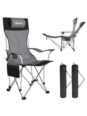 Outsunny Campingstuhl Set in Grau 125L x 48B x 90H cm