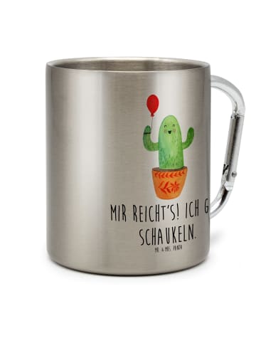 Mr. & Mrs. Panda Tasse Kaktus Luftballon mit Spruch in Silber