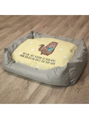 Mr. & Mrs. Panda Katzensofa Katze Dose mit Spruch in Gelb Pastell