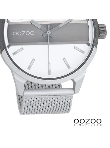 Oozoo Analog-Armbanduhr Oozoo Timepieces silber extra groß (ca. 48mm)