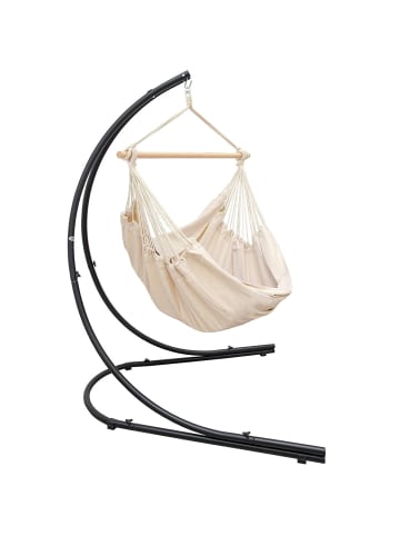 AMANKA XXL Hängestuhlgestell + Hängesessel Key West in Beige