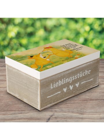 Mr. & Mrs. Panda Holzkiste Füchse Hochzeit Design mit Spruch in Weiß
