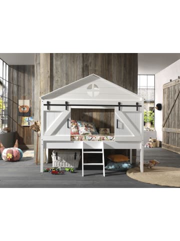 58 aufm Kessel SCHEUNENBETT Kamilia 218x202x137 aus MDF in Weiß