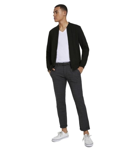 TOM TAILOR Denim Hose in grey brown check yarn dye