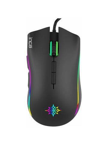 Inca INCA 6400 Dpi IMG-349 ANAHITA RGB 7 Tasten Professionelle Gaming Maus in schwarz