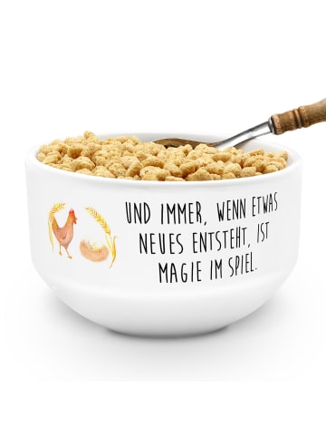 Mr. & Mrs. Panda Müslischale Porzellan Huhn Stolz mit Spruch in Weiß