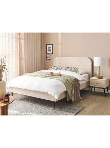 Beliani Doppelbett FLAYAT in Beige/Schwarz - (W) 153 x (H) 109 x (L) 215 cm