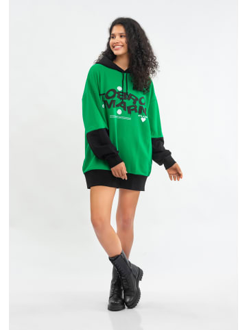 Tom Barron Freizeitanzug WOMEN OVERSIZE FIT TUNIC SWEATSHIRT in LIVE GREEN