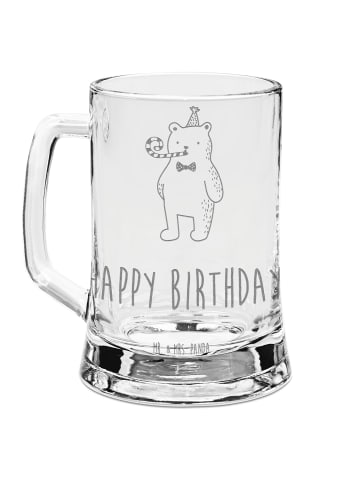 Mr. & Mrs. Panda Gravur Bierkrug Bär Geburtstag mit Spruch in Transparent