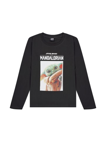 ONOMATO! Langarmshirt Longsleeve Star Wars The Mandalorian Grogu in Schwarz