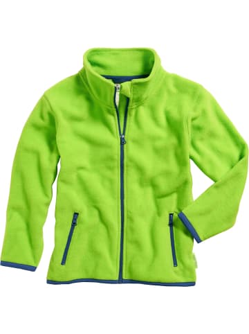 Playshoes Fleece-Jacke farbig abgesetzt in Grün