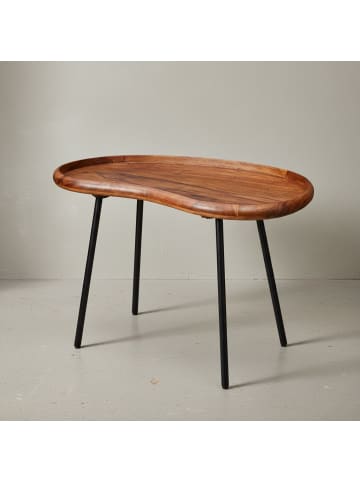 KADIMA DESIGN Couchtisch Nierenform | Massivholz, Retro-Style, Handarbeit