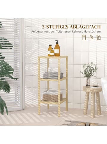 HOMCOM Badregal-33L x 31B x 78H cm-Naturholz