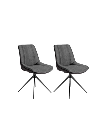 byLiving 2er-Set: Esszimmerstuhl PHOENIX in Dunkelgrau/Schwarz - (B)50 x (H)88 x (T)62 cm