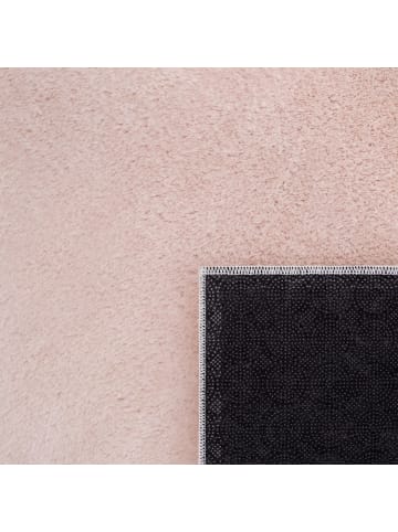 KADIMA DESIGN Teppich Kurzflor waschbar Unifarben Wohnzimmer in Hellrosa