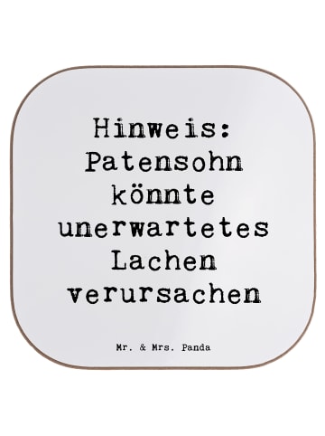Mr. & Mrs. Panda Untersetzer Unerwartetes Lachen Patensohn mit S... in Weiß