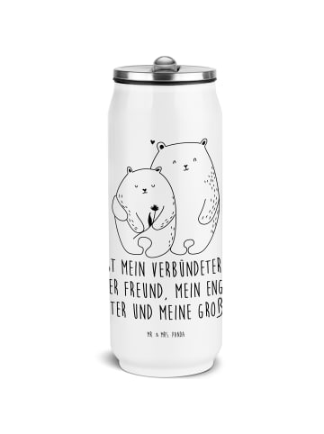 Mr. & Mrs. Panda Wasserflasche Bären Liebe mit Spruch in Weiß
