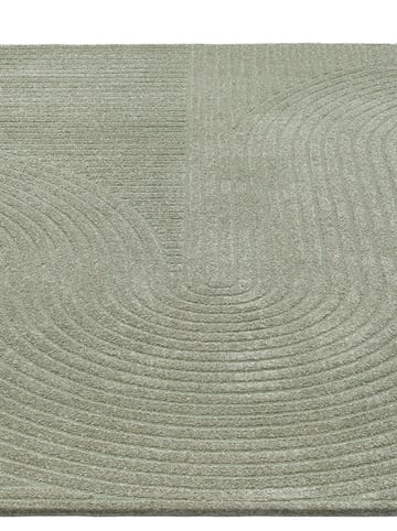 KADIMA DESIGN Teppich Kurzflor mit Zen-Dessin, pflegeleicht und flach im Aufbau in Grün