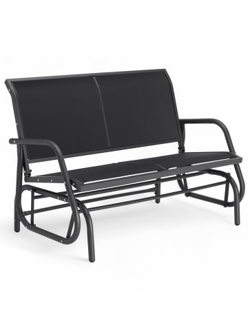 tectake Outdoor-Sitzbank, 121 x 72 x 86,5 cm, sanfter Schaukelmechanismus