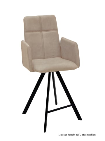 58 aufm Kessel THEKENSTUHL (2er-Set) Dekhova 52x109x60 Schwarz/Natur