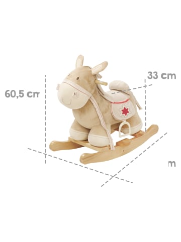 roba Holz Schaukeltier mit Stoff-Polsterung und Steigbügel – ab 18 Monaten