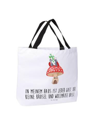 Mr. & Mrs. Panda Shopper Tasche Marienkäfer Fliegenpilz mit Spruch in Weiß
