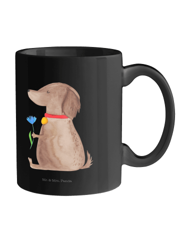 Mr. & Mrs. Panda Tasse Hund Blume ohne Spruch in Schwarz