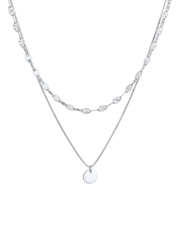 Elli Halskette 925 Sterling Silber Plättchen, Valentino Chain in Silber