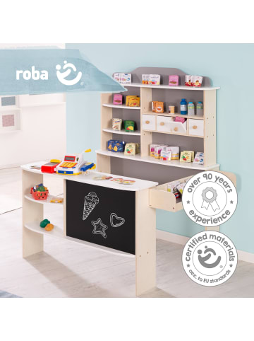 roba Kaufladen natur/weiß/grau mit Zubehör, 4 Schubladen