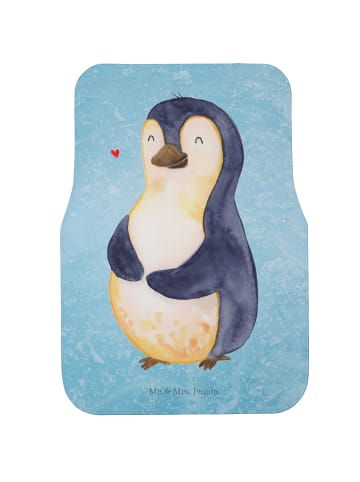 Mr. & Mrs. Panda Auto-Fußmatte Pinguin Diät ohne Spruch in Eisblau