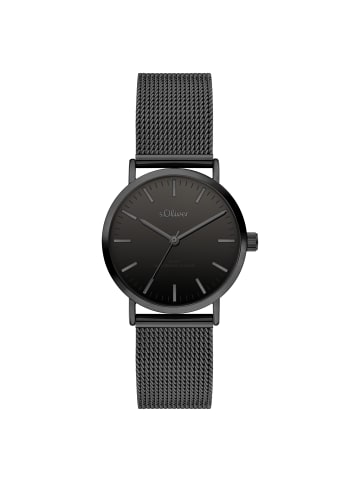 s.Oliver Armbanduhr Classic Mesh Small in schwarz