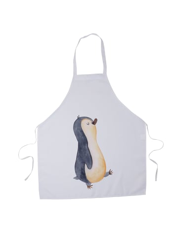 Mr. & Mrs. Panda Kochschürze Pinguin mHerzieren ohne Spruch in Weiß